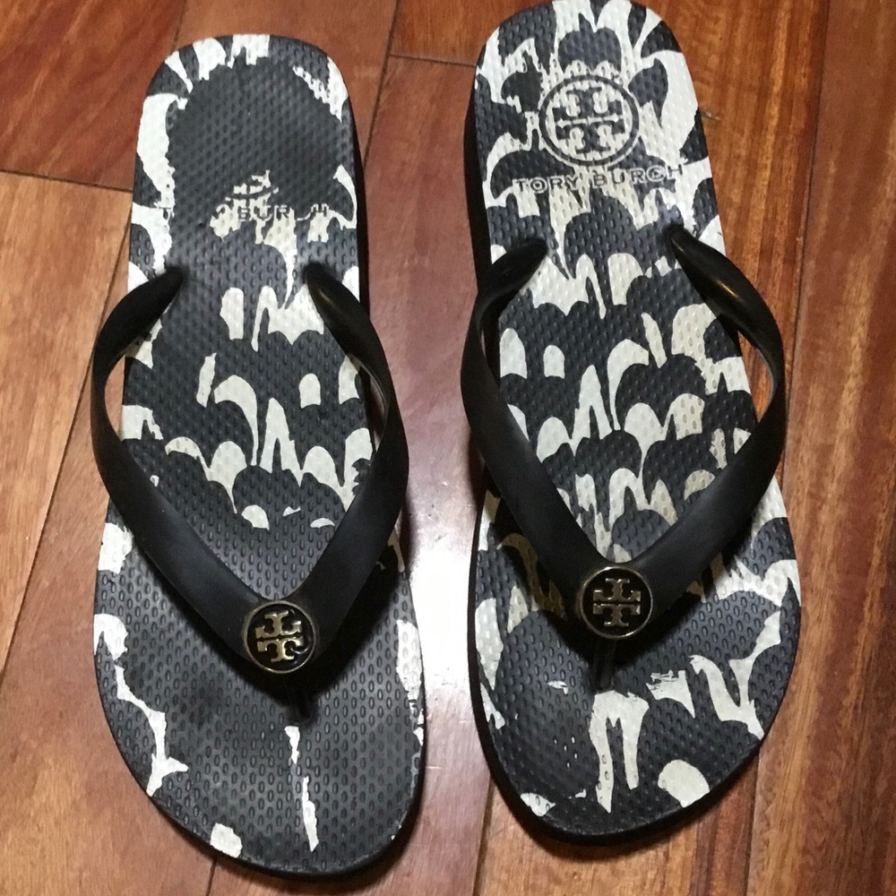 Tory Burch Black and White Sandals